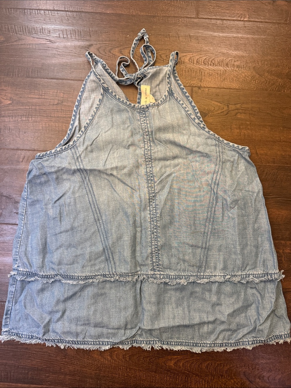cloth & stone Light Blue Denim Halter Tank Top